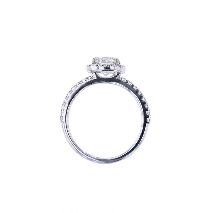 18K White Gold GIA Cushion Diamond Engagement Ring