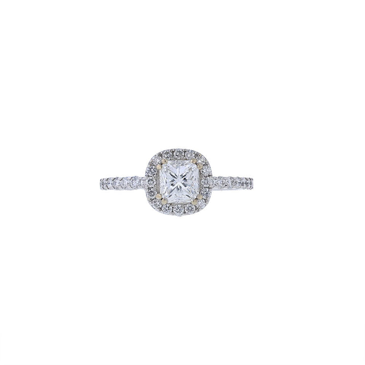 18K White Gold GIA Cushion Diamond Engagement Ring
