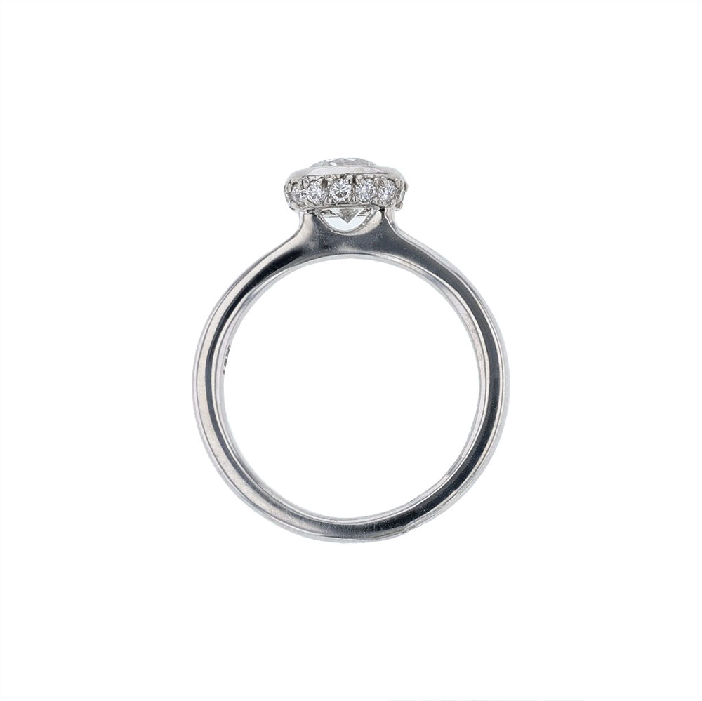 18K White Gold Bezel Set Engagement Ring