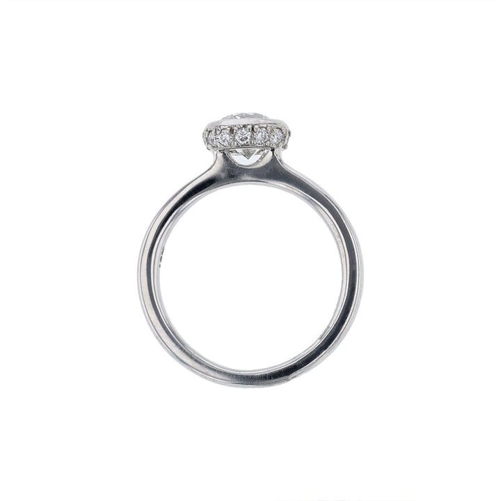 18K White Gold Bezel Set Engagement Ring