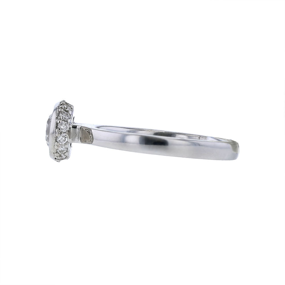 18K White Gold Bezel Set Engagement Ring