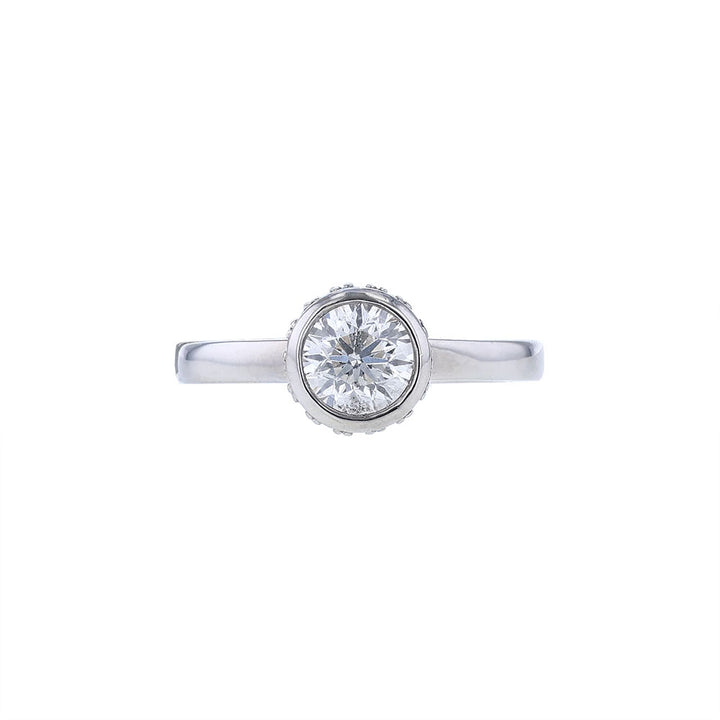 18K White Gold Bezel Set Engagement Ring