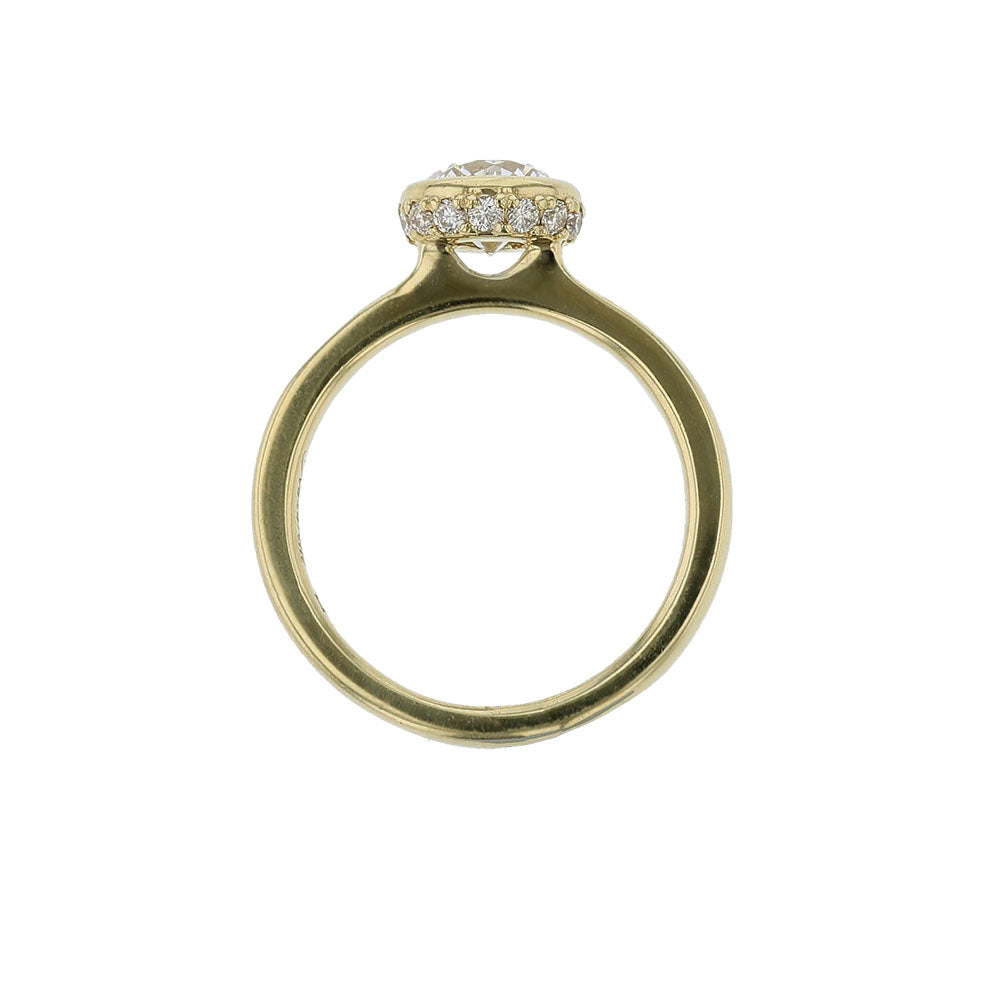 18K Yellow Gold Bezel Set Engagement Ring