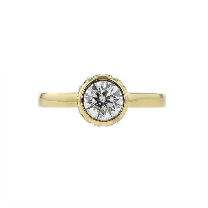 18K Yellow Gold Bezel Set Engagement Ring