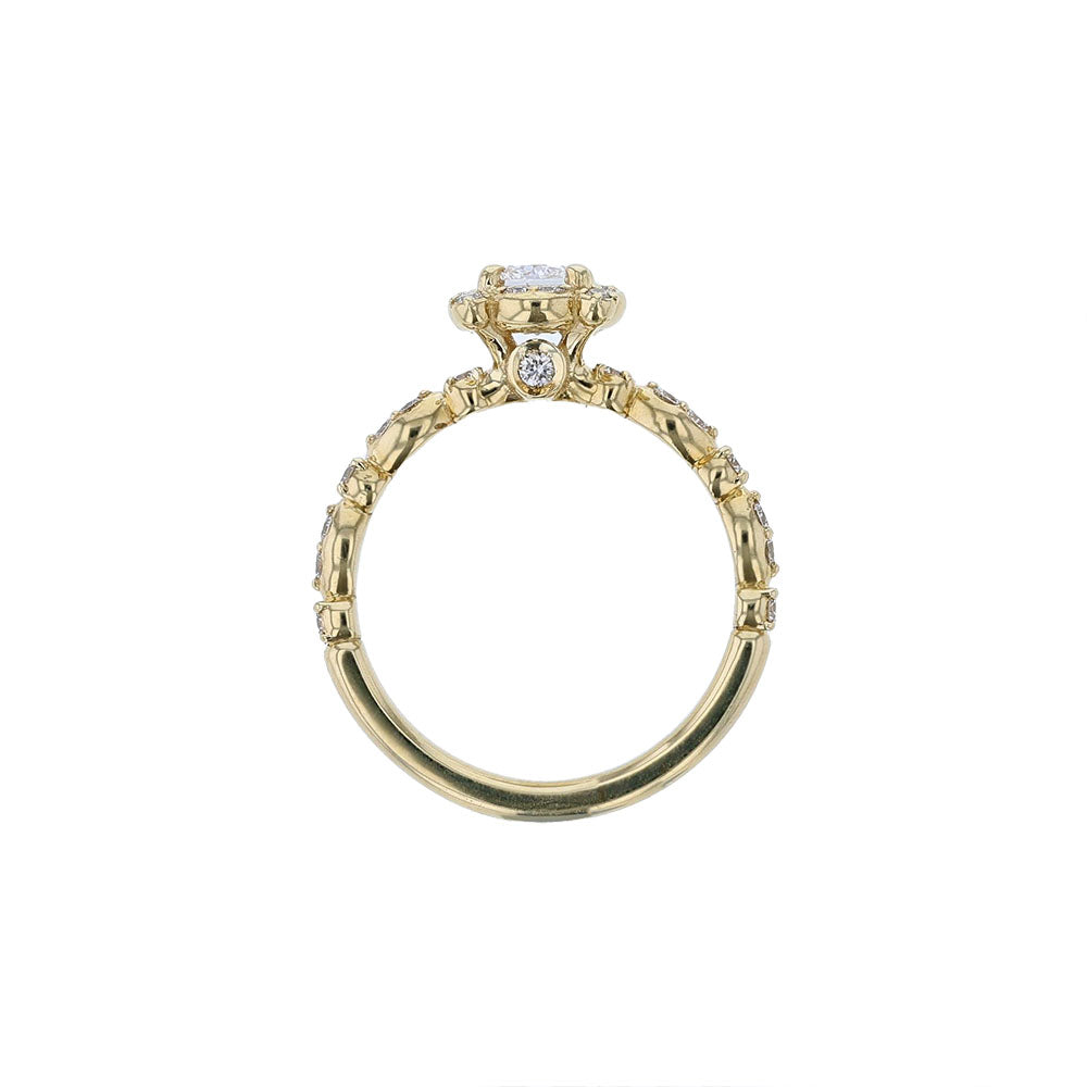 14K Yellow Gold Certified Princess Diamond Engagement Ring