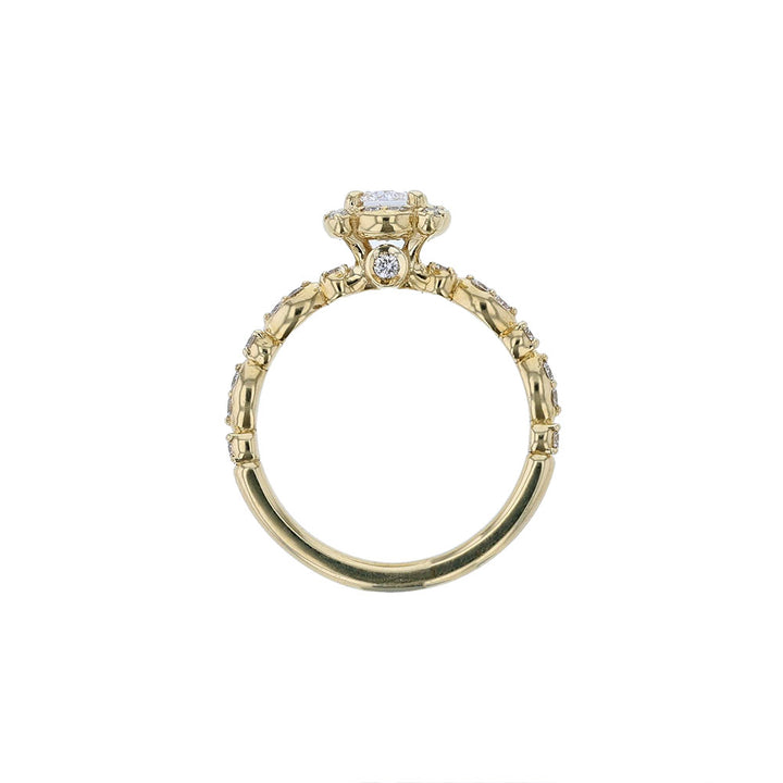 14K Yellow Gold Certified Princess Diamond Engagement Ring