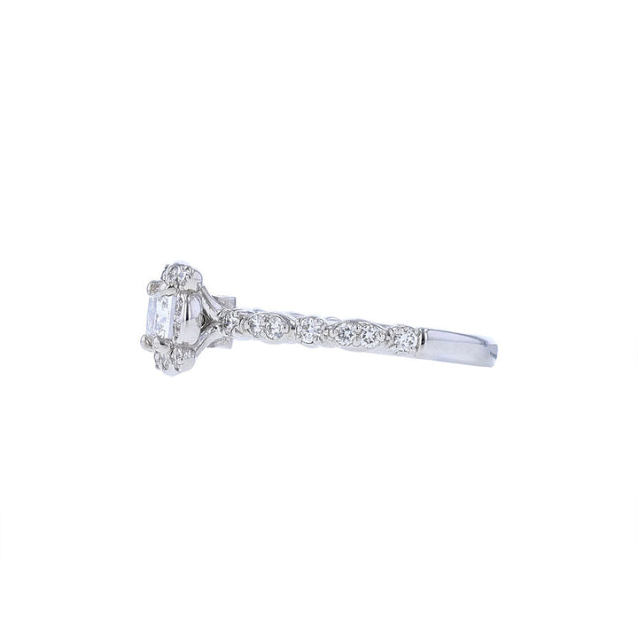 14K White Gold Certified Princess Diamond Engagement Ring