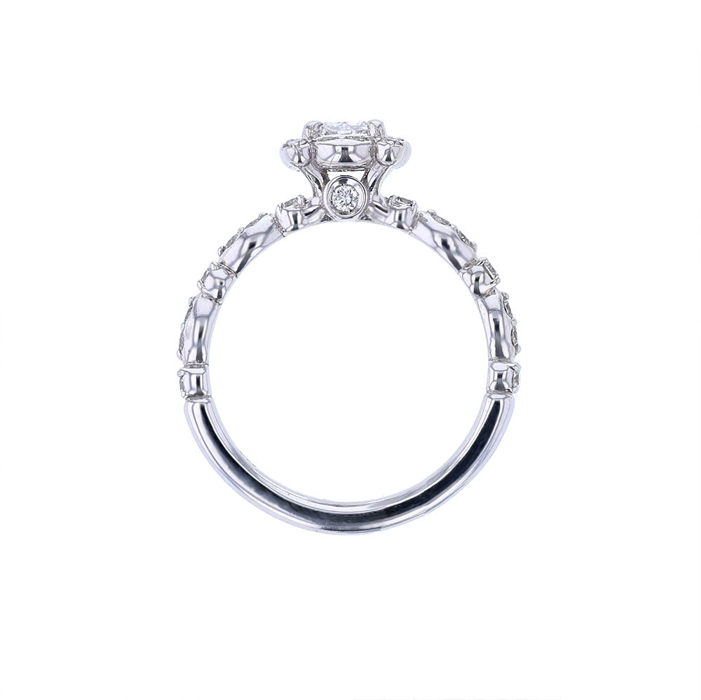 14K White Gold Certified Princess Diamond Engagement Ring
