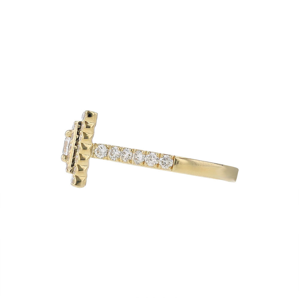 14K Yellow Gold Double Halo Engagement Ring