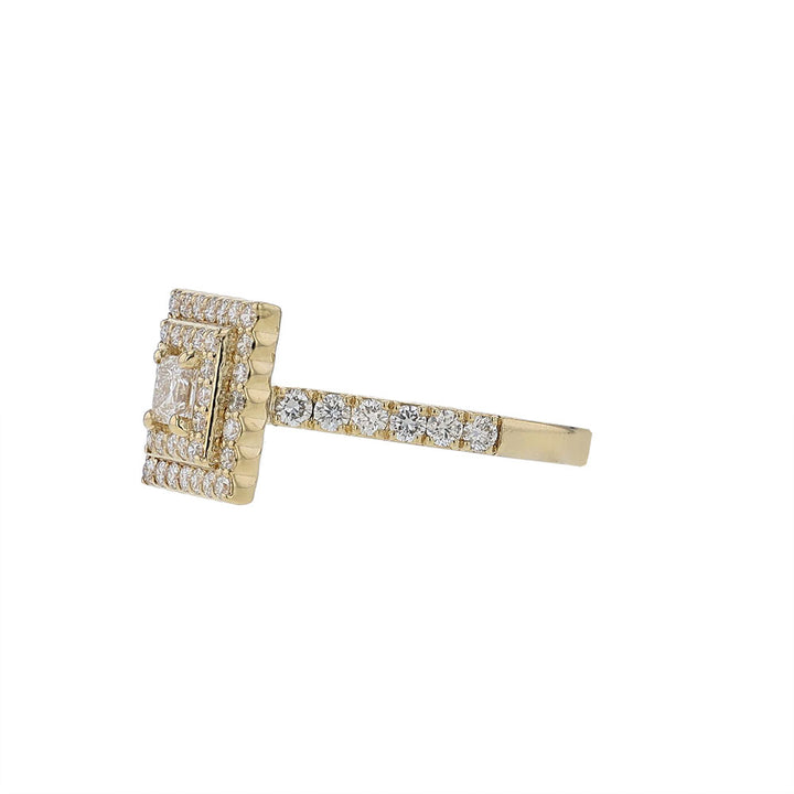 14K Yellow Gold Princess Double Halo Engagement Ring (Copy)