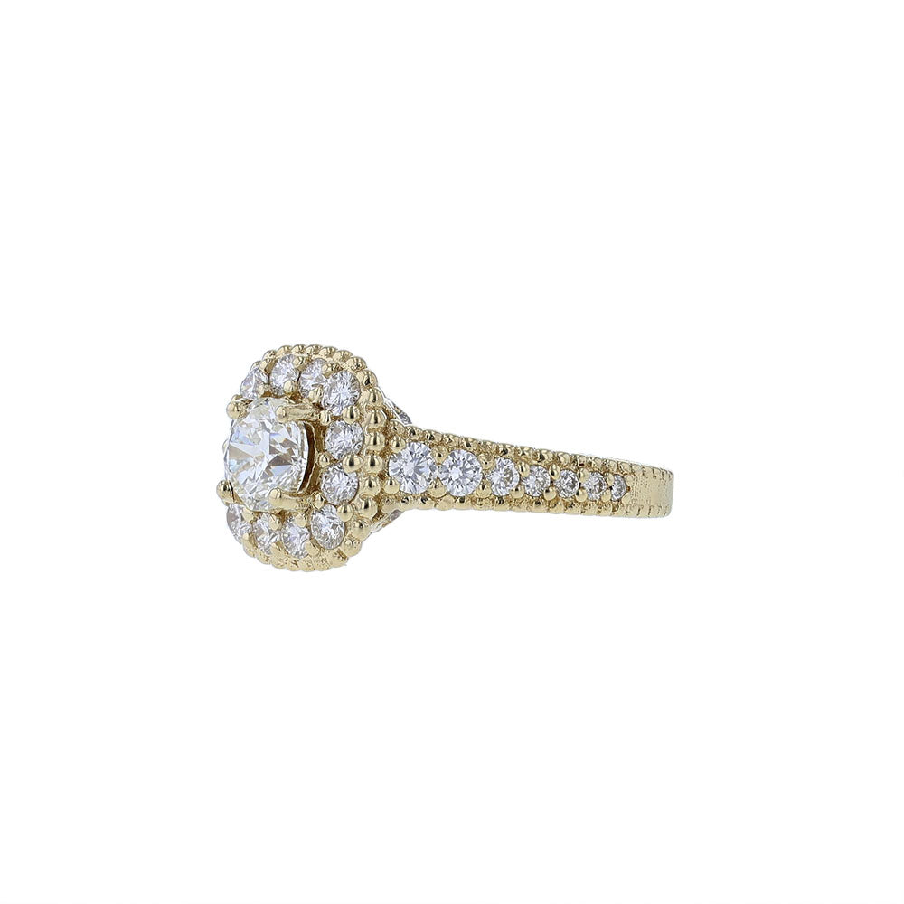 18K Yellow Gold GIA Diamond Engagement Ring