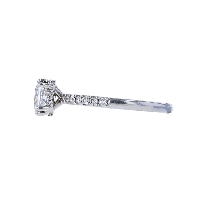 18K White Gold GIA Elongated Cushion Engagement Ring