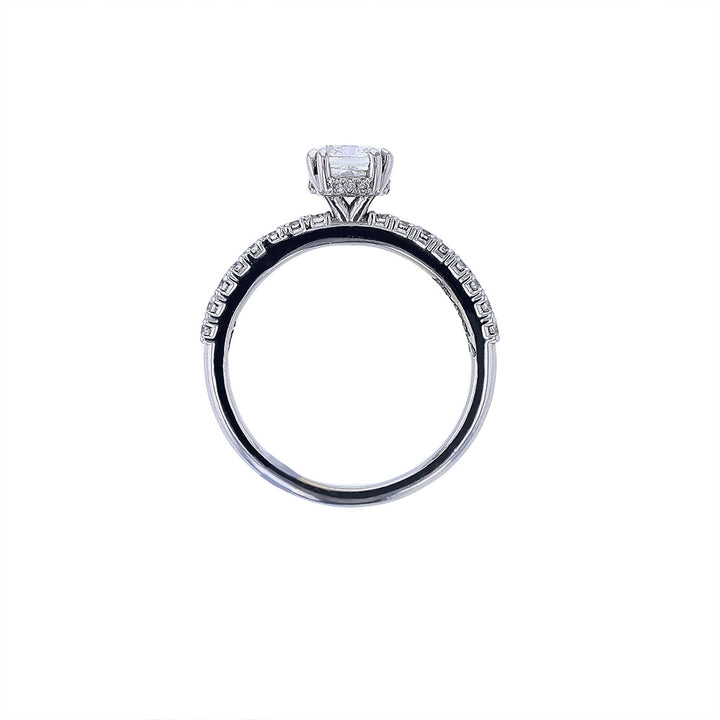 18K White Gold GIA Elongated Cushion Engagement Ring