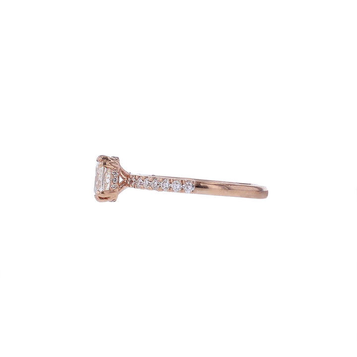14K Rose Gold GIA Cushion Diamond Engagement Ring