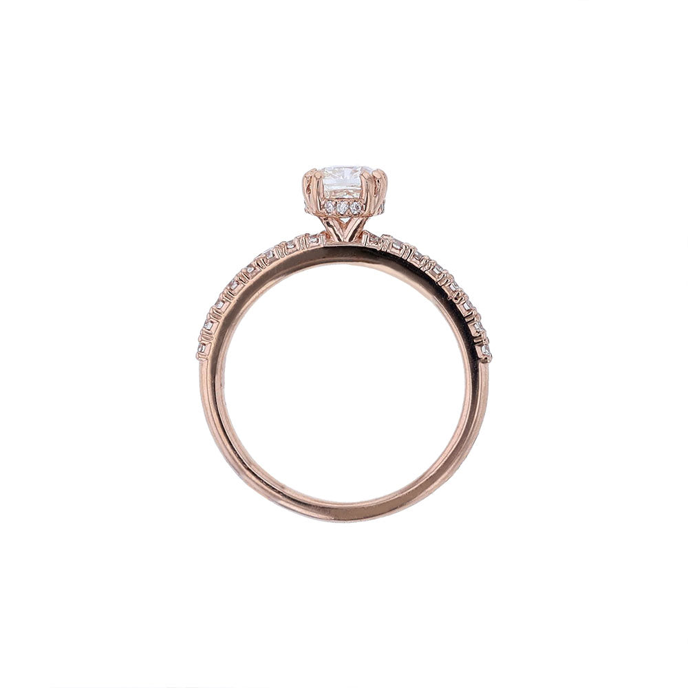 14K Rose Gold GIA Cushion Diamond Engagement Ring