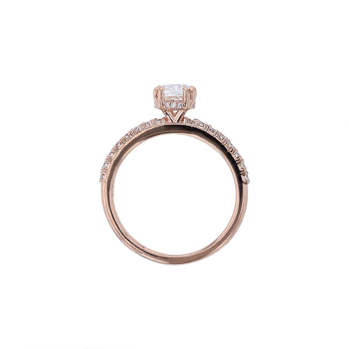 14K Rose Gold GIA Cushion Diamond Engagement Ring