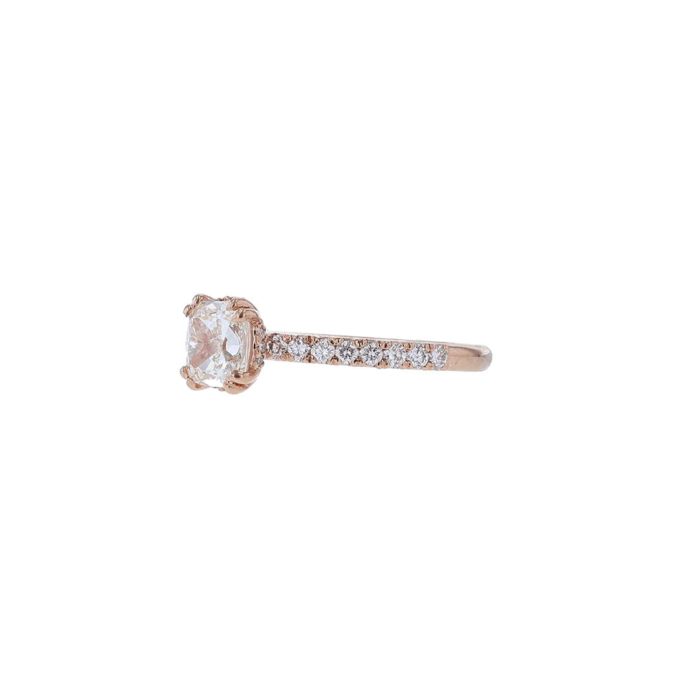 14K Rose Gold GIA Cushion Diamond Engagement Ring