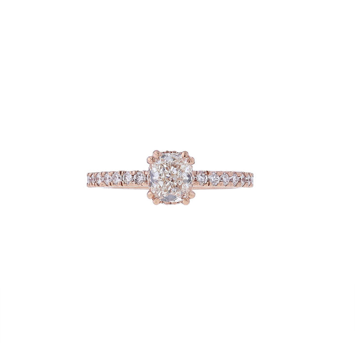 14K Rose Gold GIA Cushion Diamond Engagement Ring