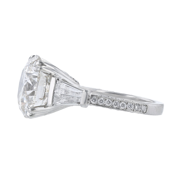 Platinum Round Baguette Diamond Engagement Ring