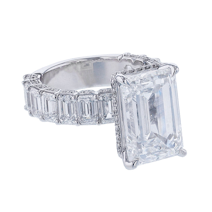 Emerald Cut Lab Grown Diamond Ring, 12.27ct.