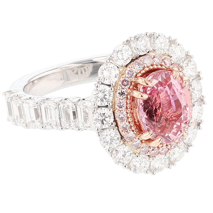 14K Gold Ceylon Padparadscha Sapphire Ring