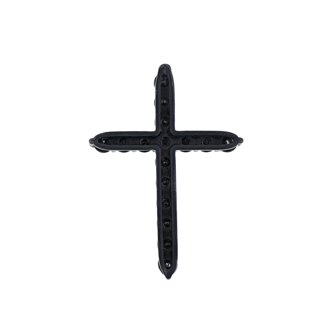 Rhodium Black Diamond Cross Pendant