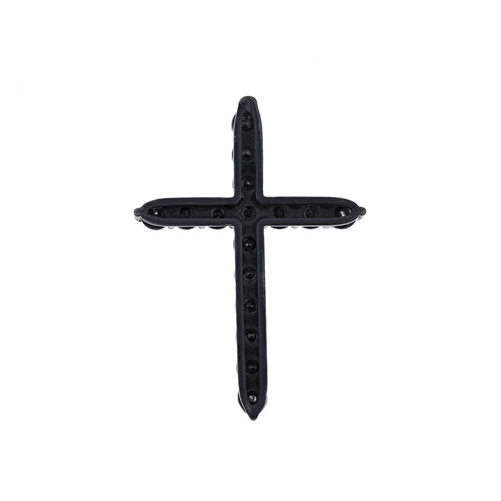 Rhodium Black Diamond Cross Pendant