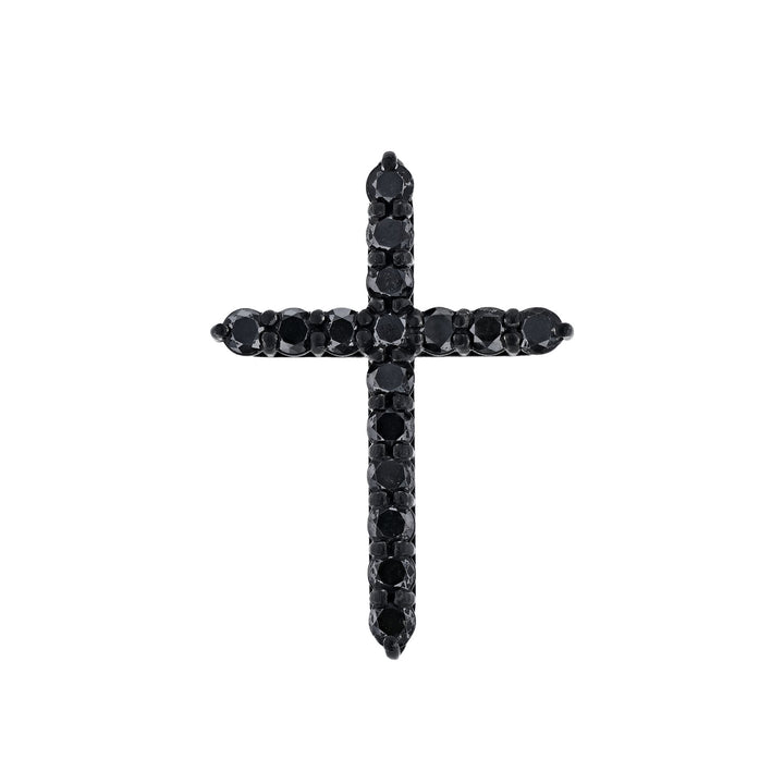 Rhodium Black Diamond Cross Pendant