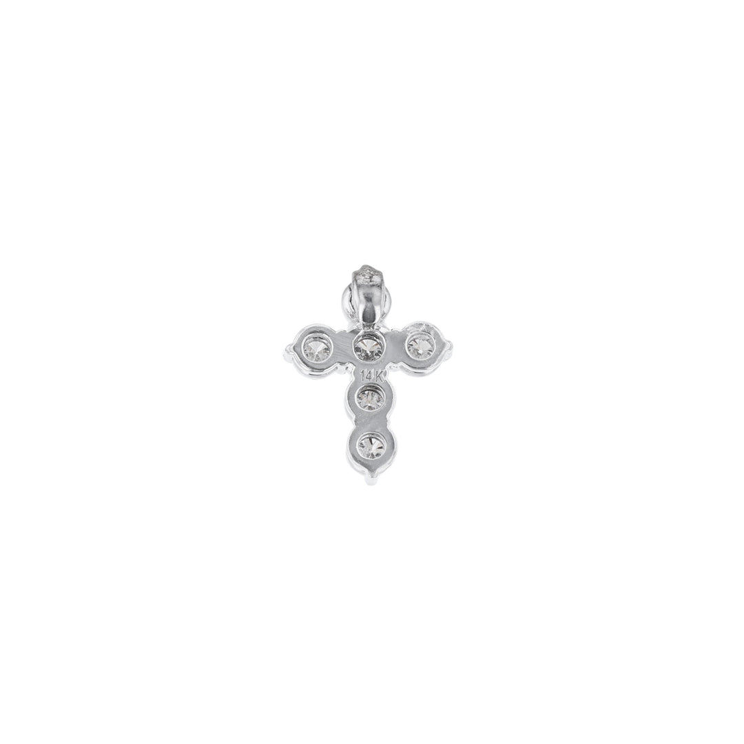 Five Diamond Mini Cross Pendant, 0.24ct