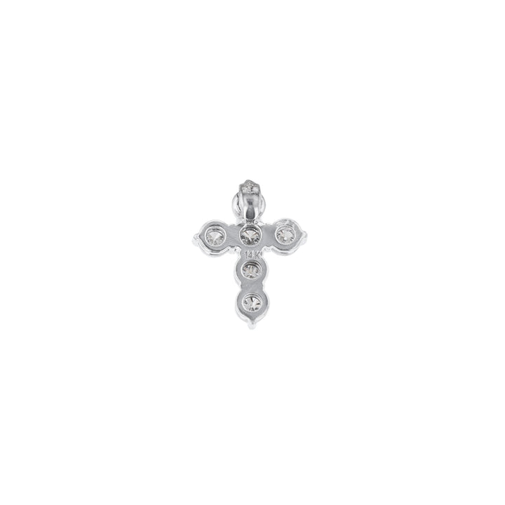 Five Diamond Mini Cross Pendant, 0.24ct