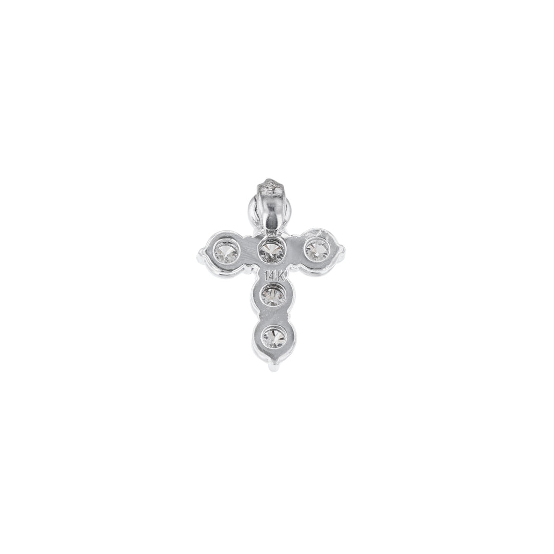 Five Diamond Mini Cross Pendant, 0.38ct