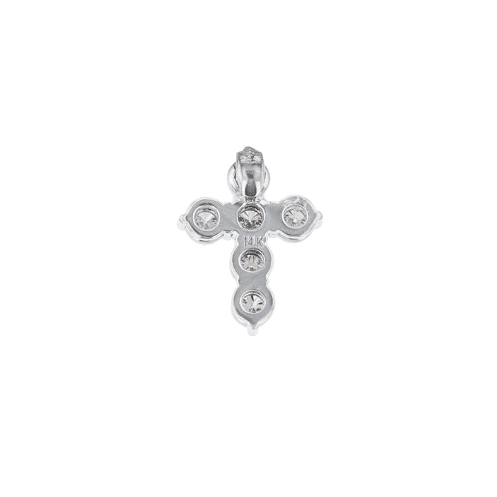 Five Diamond Mini Cross Pendant, 0.52ct