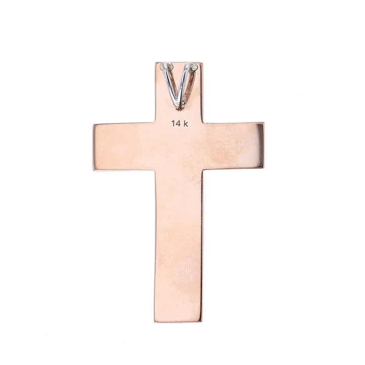 Rose Gold Black Diamond Cross Pendant