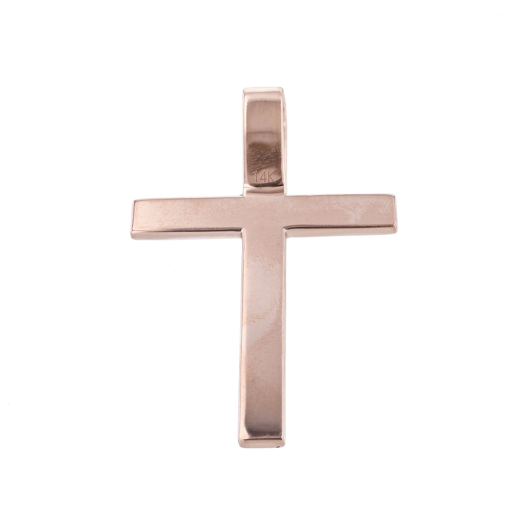 Rose Gold Diamond Cross Pendant, 0.55ct.