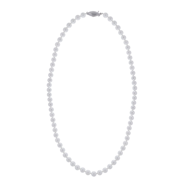 14K White Gold Cultured Pearl Strand Necklace