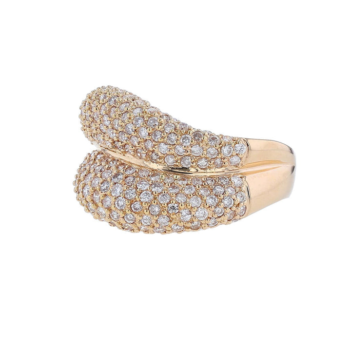 18K Rose Gold Diamond Wave Ring