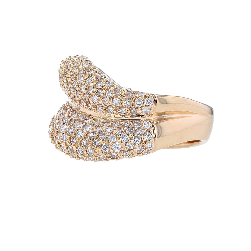 18K Rose Gold Diamond Wave Ring