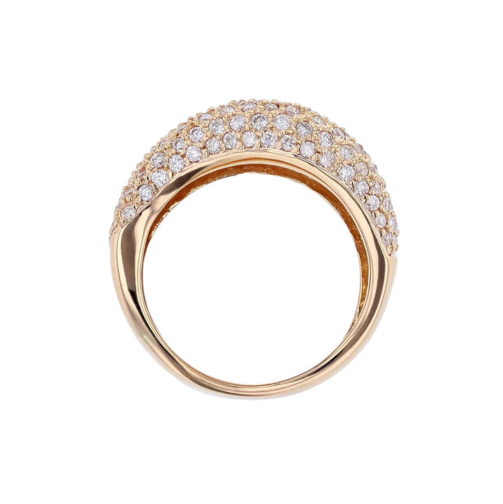 18K Rose Gold Diamond Wave Ring