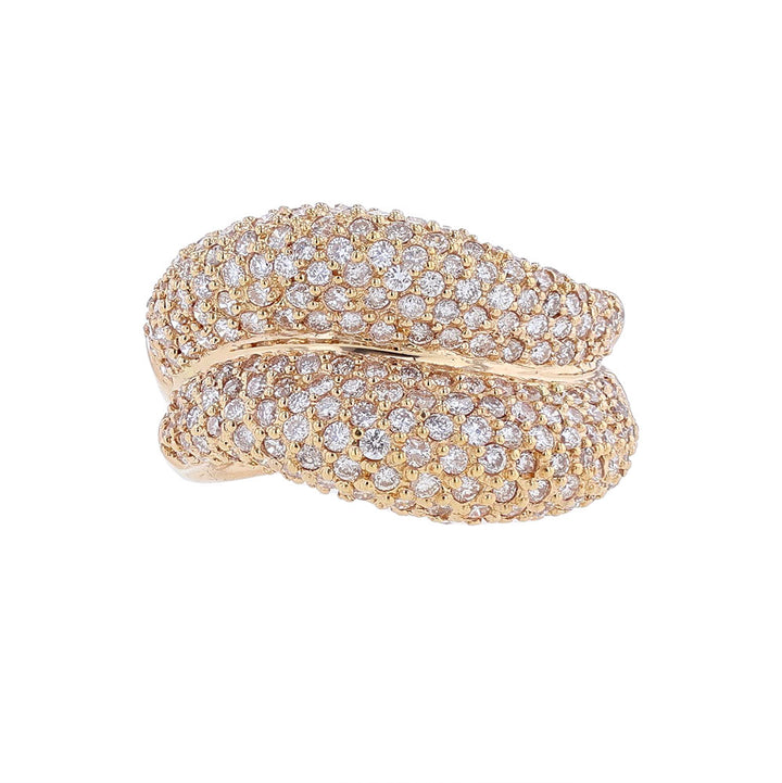 18K Rose Gold Diamond Wave Ring