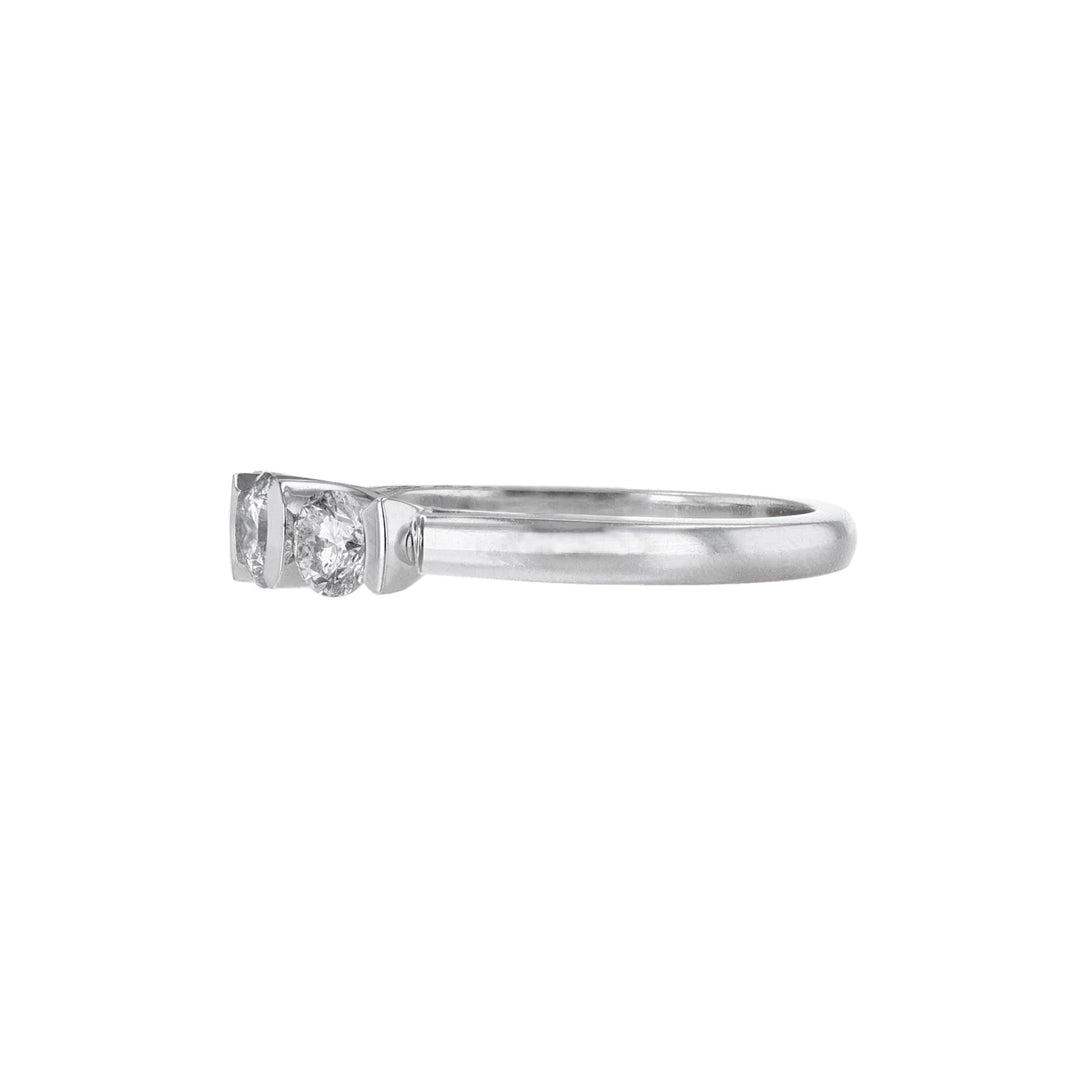 Open Bezel Three Stone Diamond Ring, 0.92ct.