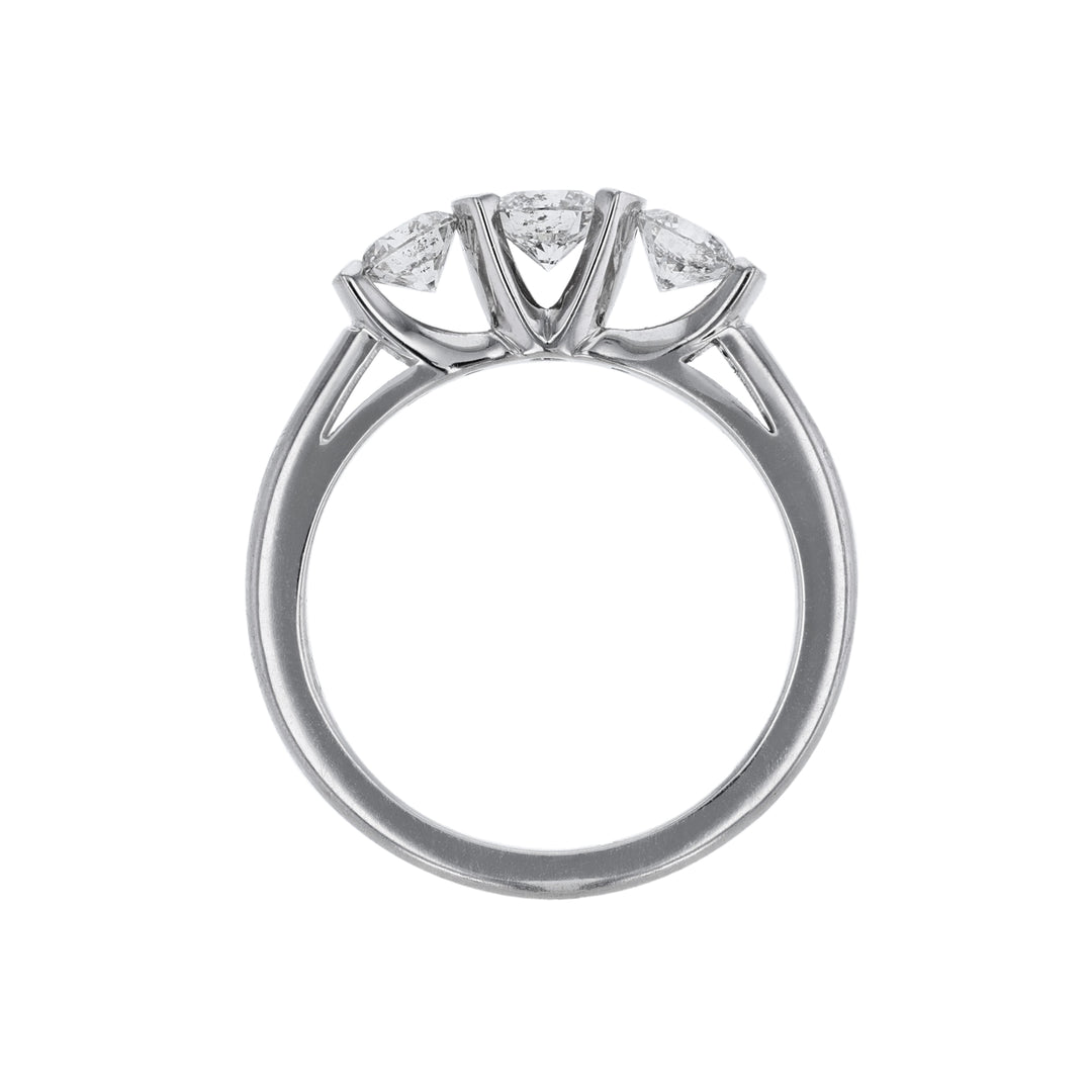 Open Bezel Three Stone Diamond Ring, 0.92ct.