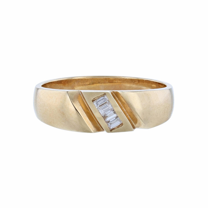 Diagonal Channel Baguette Diamond Ring