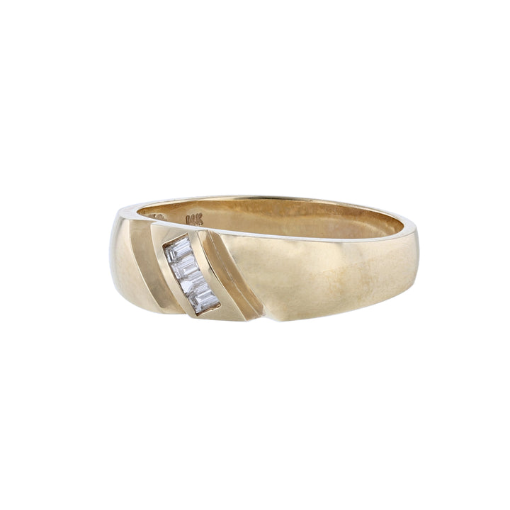 Diagonal Channel Baguette Diamond Ring