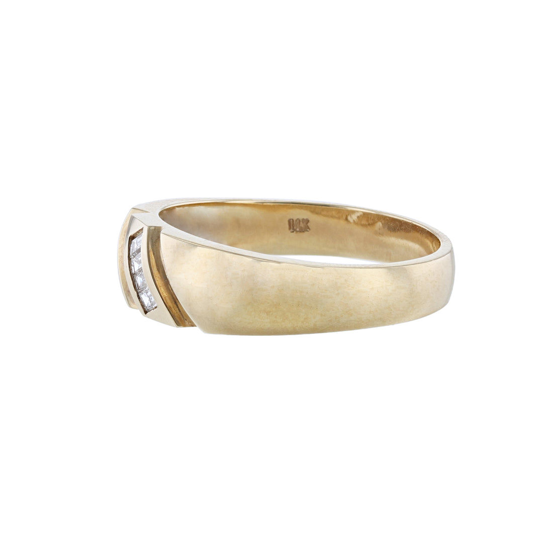 Diagonal Channel Baguette Diamond Ring