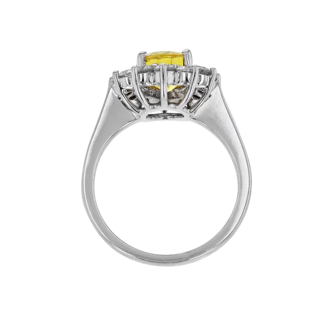 Yellow Sapphire Diamond Halo Ring
