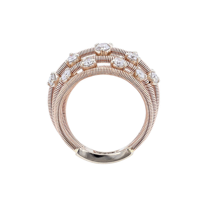 14K Rose Gold Scatter Diamond Row Ring