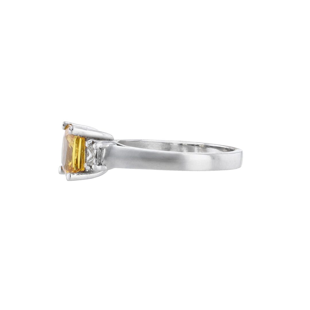 Princess Cut Yellow Sapphire Diamond Ring