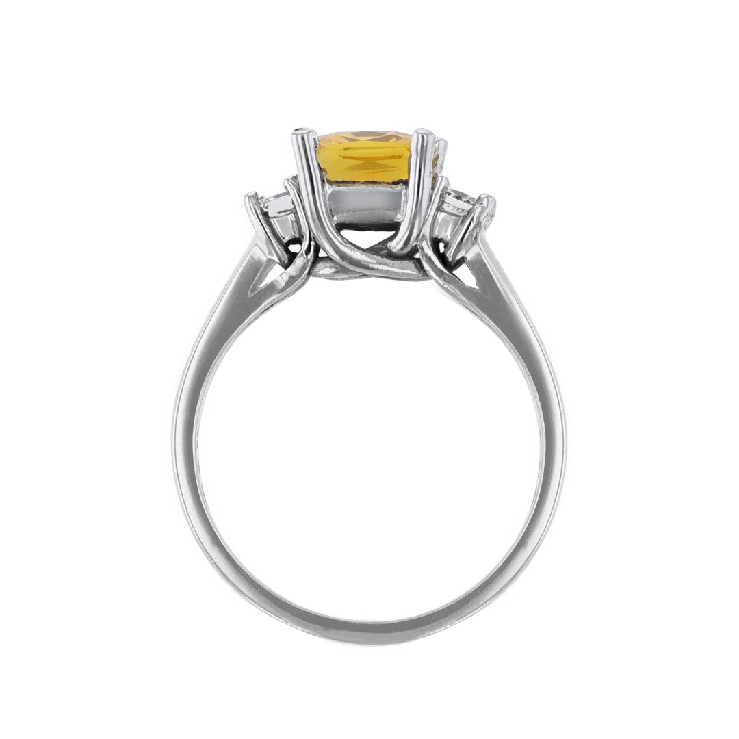 Princess Cut Yellow Sapphire Diamond Ring