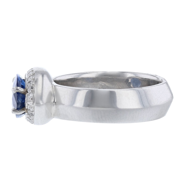 Platinum Blue Marquise Sapphire Diamond Ring
