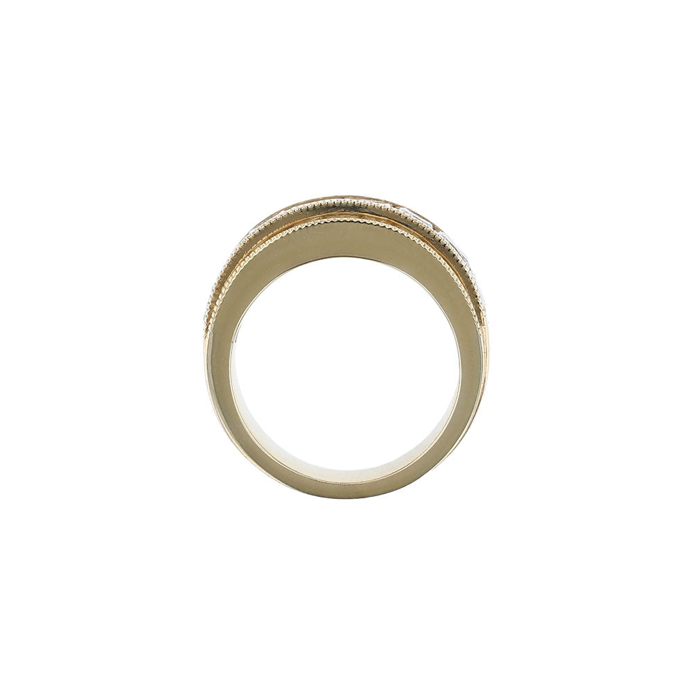 14K Yellow Gold Princess Cut Diamond Channel Ring